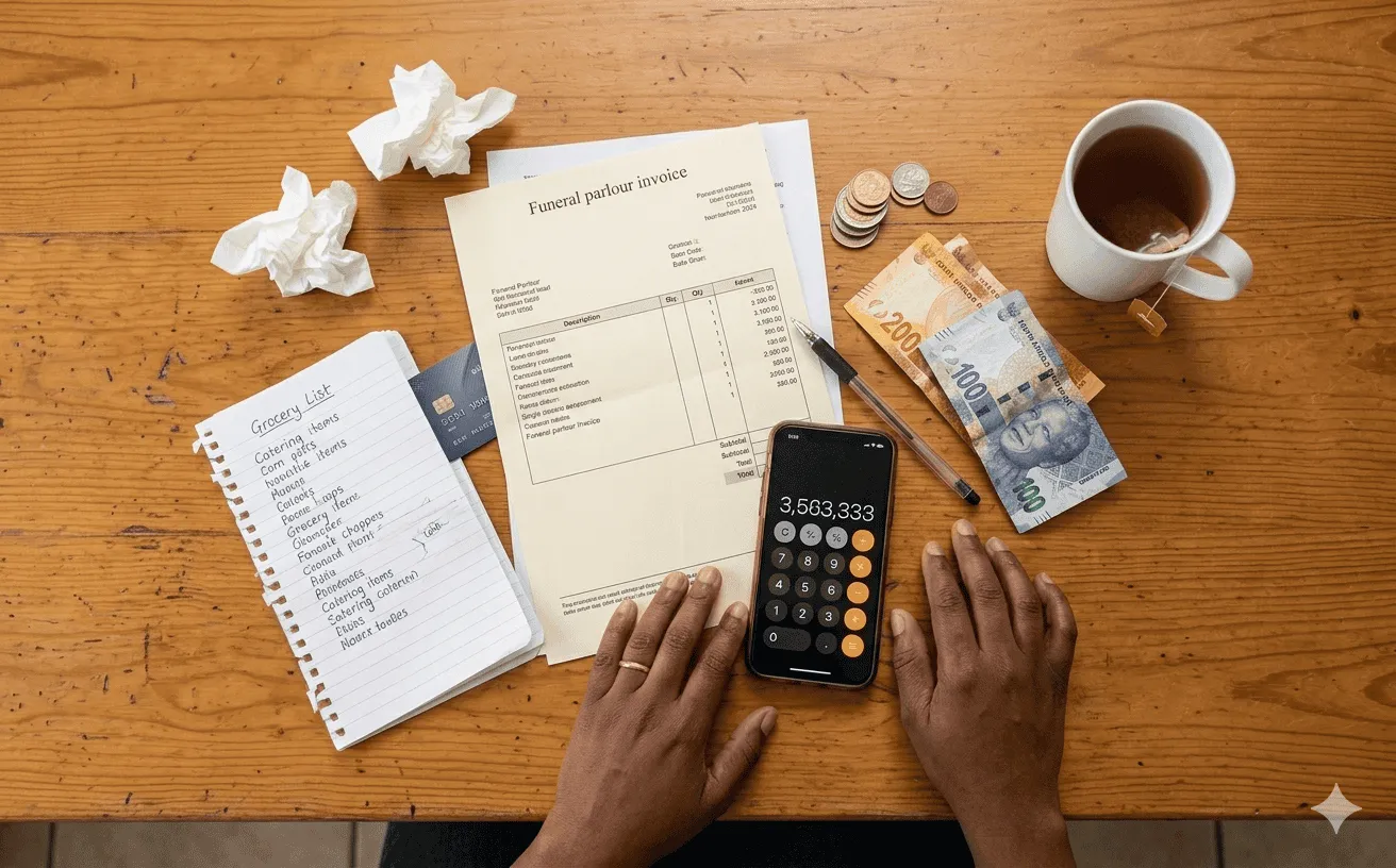 Hidden funeral expenses including repatriation, catering, and travel costs in South Africa