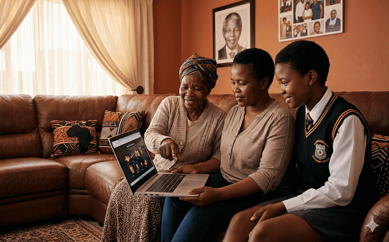 A traditional Zulu funeral gathering at a rural homestead in KwaZulu-Natal