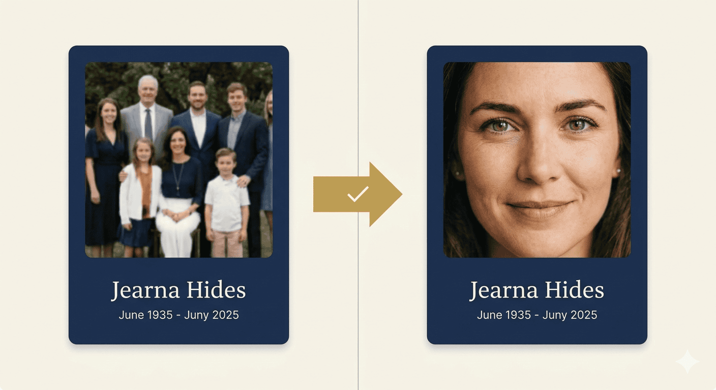 User clicking the Set as Main button on a portrait photo in the TributePoint gallery