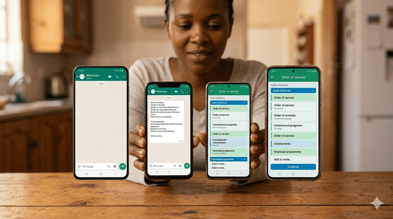 Pasting a text programme from WhatsApp into the TributePoint paste mode converter