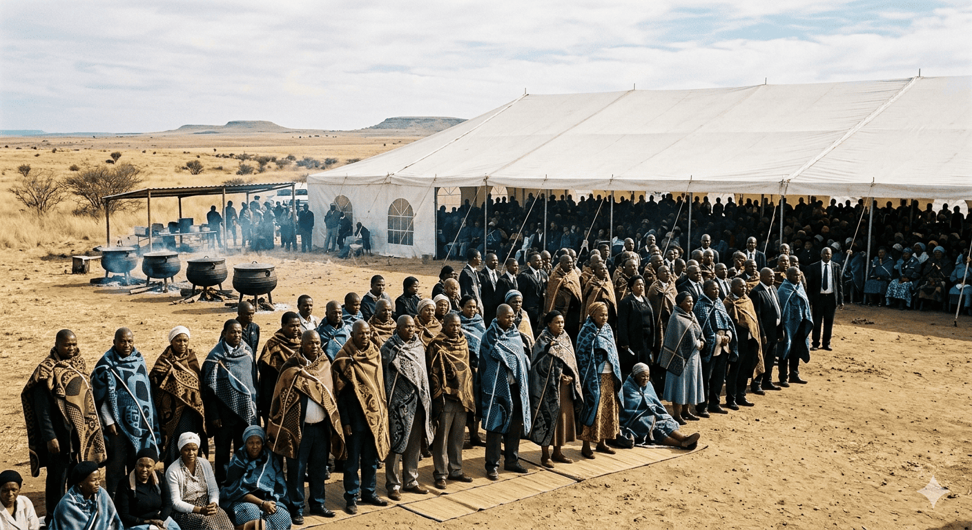 Sotho community members gathered for a night vigil with hymn singing