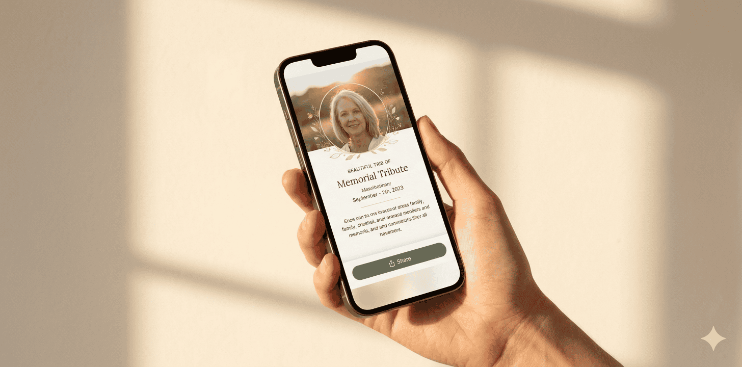 Sharing a memorial via WhatsApp